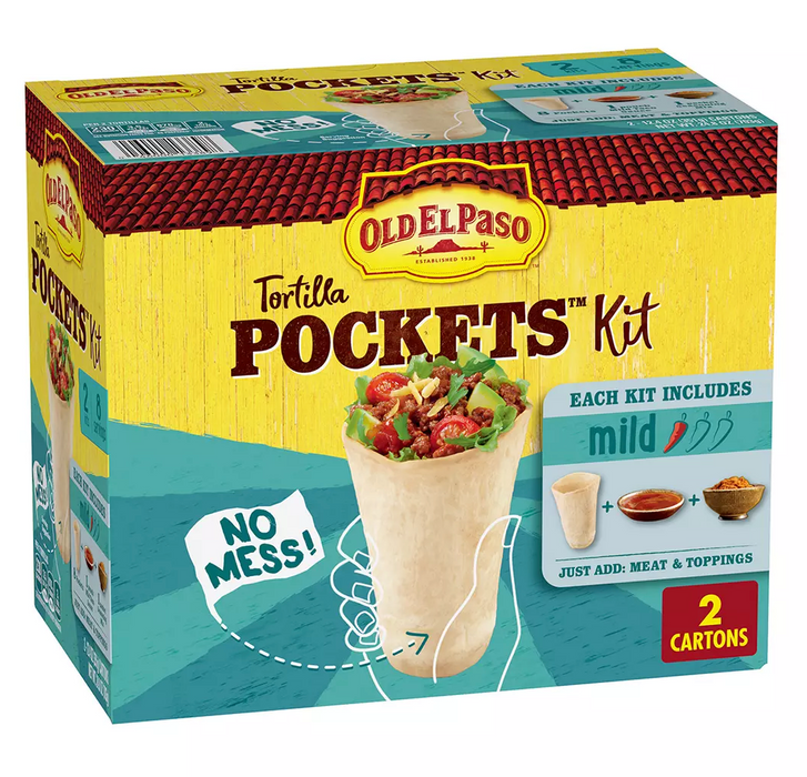 Old EL Paso Tortilla Pockets Kit , 2 x 12.4 oz