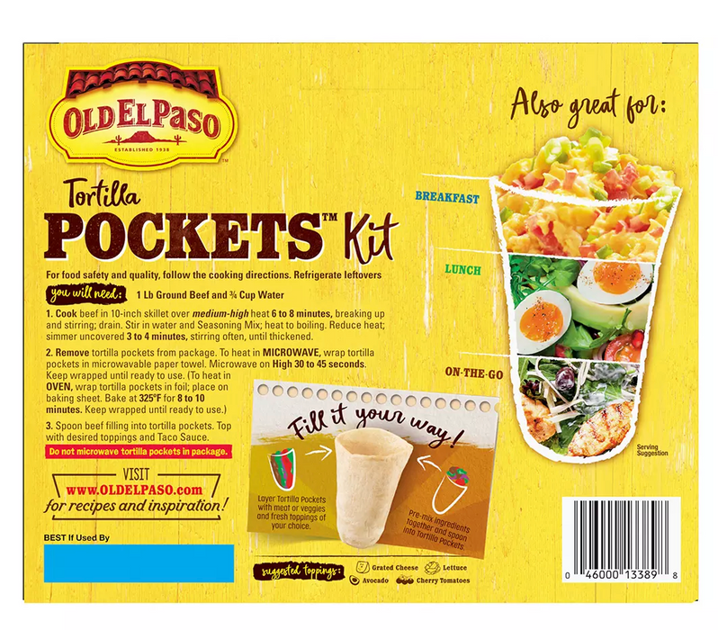 Old EL Paso Tortilla Pockets Kit , 2 x 12.4 oz