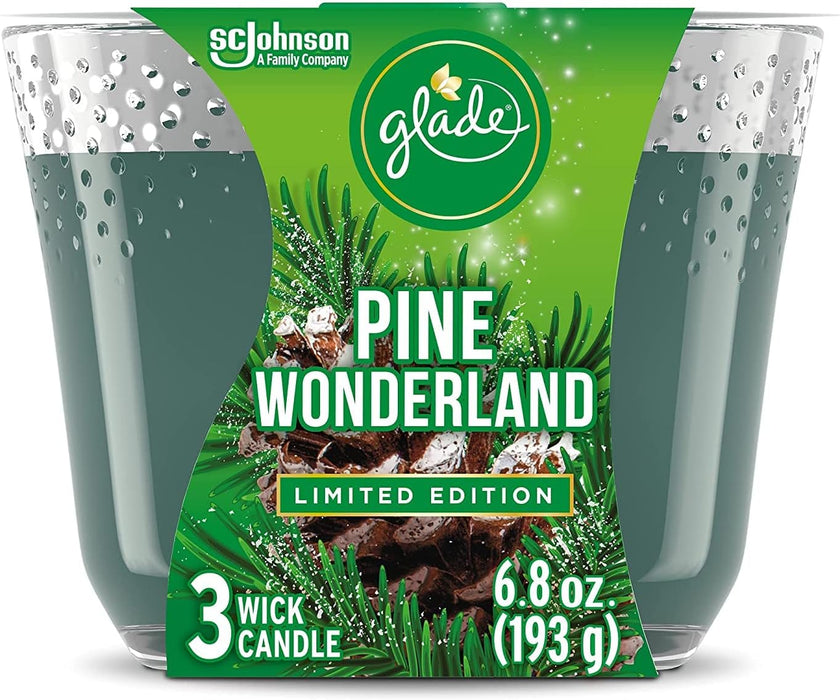 Glade Candle Fragrance Candle Infused with Essential Oils, Air Freshener Candle, 3-Wick Candle, 193 gr