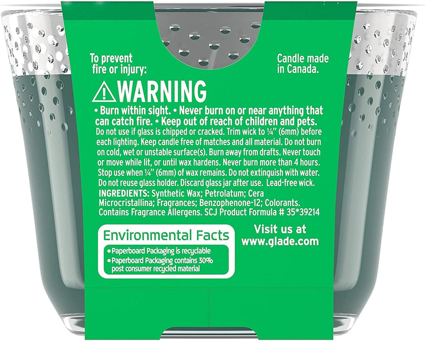 Glade Candle Fragrance Candle Infused with Essential Oils, Air Freshener Candle, 3-Wick Candle, 193 gr