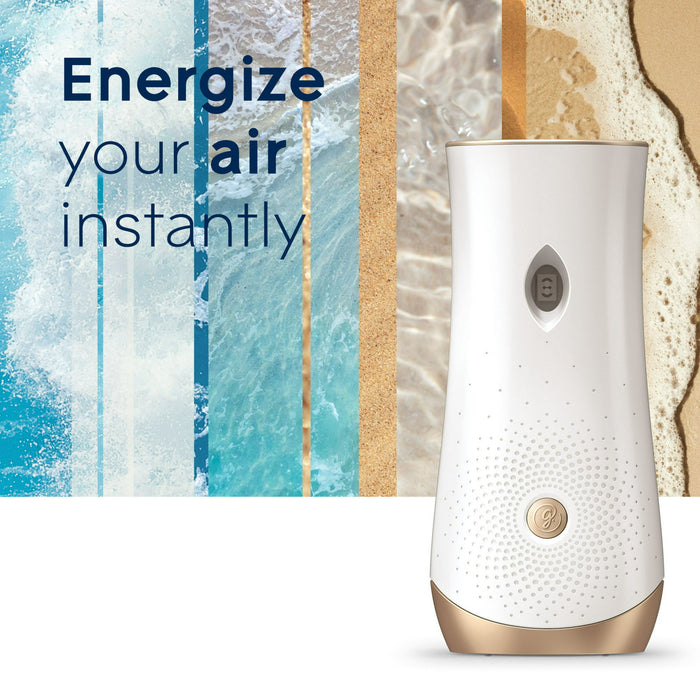 Glade Automatic Spray Holder + 3-Refill, Air Freshener, Invigorating Aqua Waves, 4 pcs
