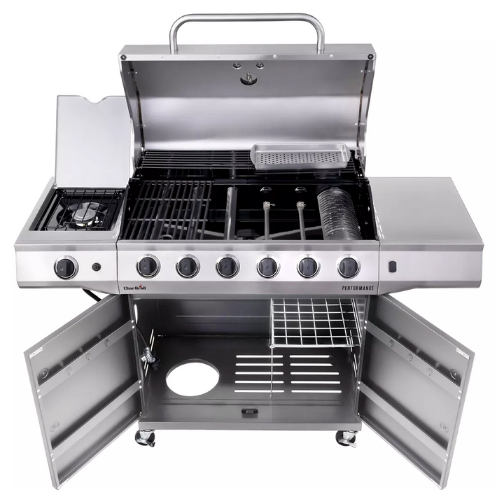 Char-Broil Performance Series 6-Burner Gas Grill With Stainless Steel Cabinet & Soft Cover, 1 pc