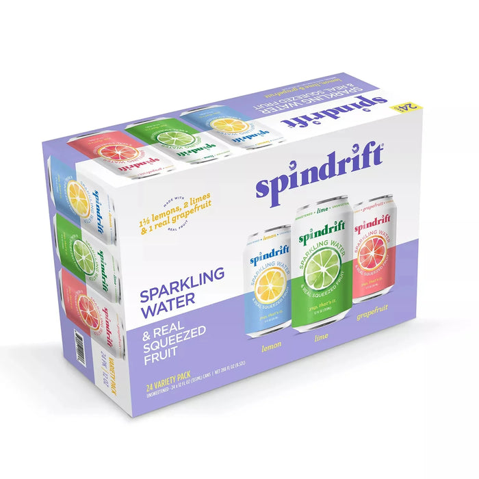 Spindrift Sparkling Water W/ Real Juice, 24 X 355 ML
