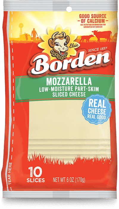 Borden Natural Mozzarella Cheese Slices, 6 oz