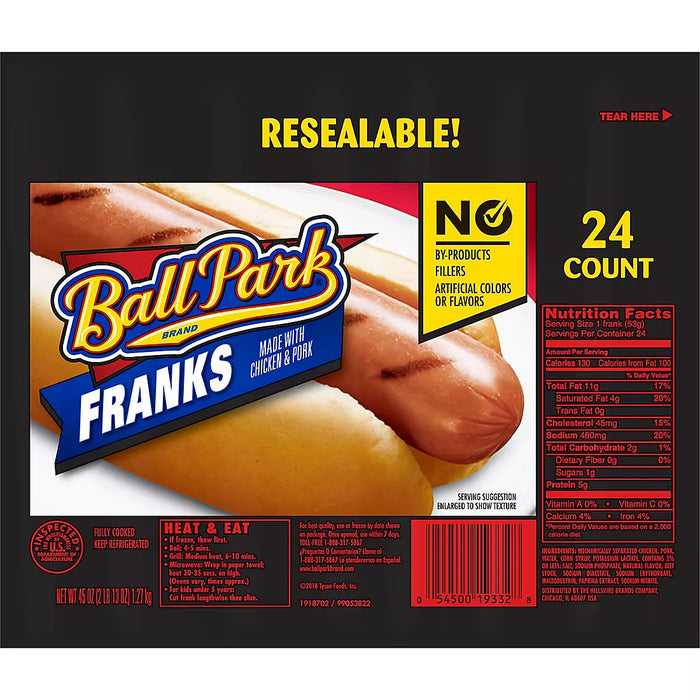 Ball Park Classic Franks, 24 ct