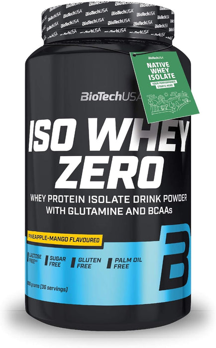 BiotechUSA Iso Whey Zero Protein Powder, Pineapple-Mango Flavoured , 908 gr