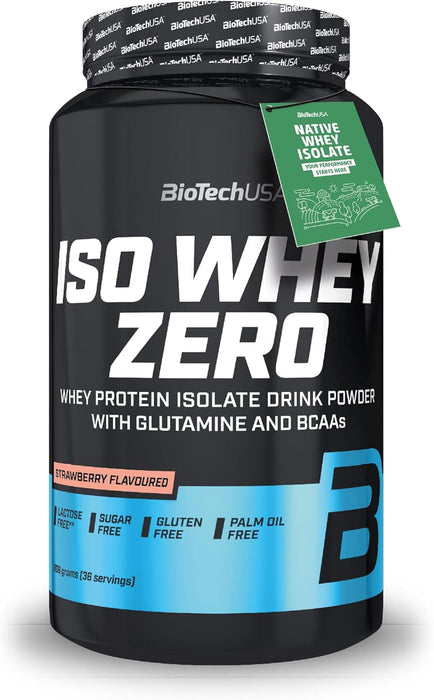 BiotechUSA Iso Whey Zero Protein Powder, Strawberry Flavoured , 908 gr