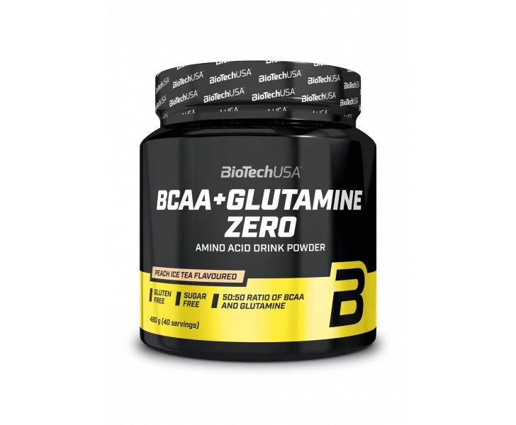 BiotechUSA BCAA + Glutamine Zero Amino Acid Drink Powder, Peach Ice Tea Flavoured , 480 gr