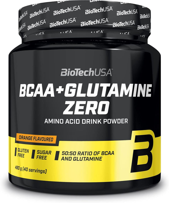 BiotechUSA BCAA + Glutamine Zero Amino Acid Drink Powder, Orange Flavoured , 480 gr