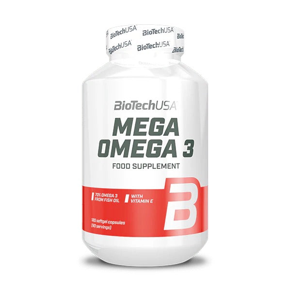 BiotechUSA Mega Omega 3, 180 Softgel Capsules, 180 ct