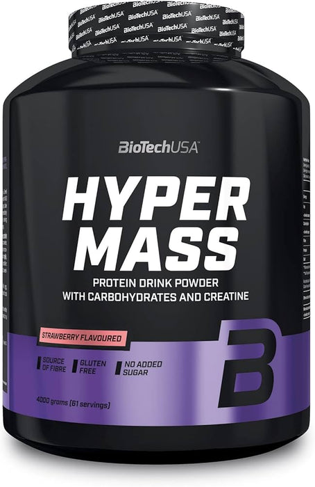 BiotechUSA Hyper Mass Protein Drink Powder, Strawberry Flavoured , 1 kg