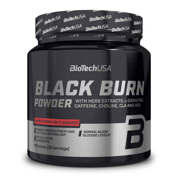 BiotechUSA Black Burn Powder, Advanced Thermogenic Formula, Fat Metabolism, Energy Boost, Watermelon Flavoured, 210 gr