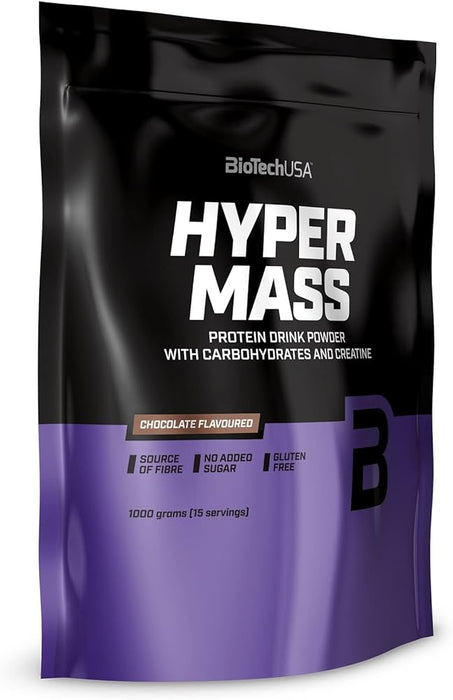 BioTechUSA Hyper Mass, Mass Gainer with Carbohydrate & Protein Blend, Micronized Creatine, Chocolate Flavoured , 1 kg