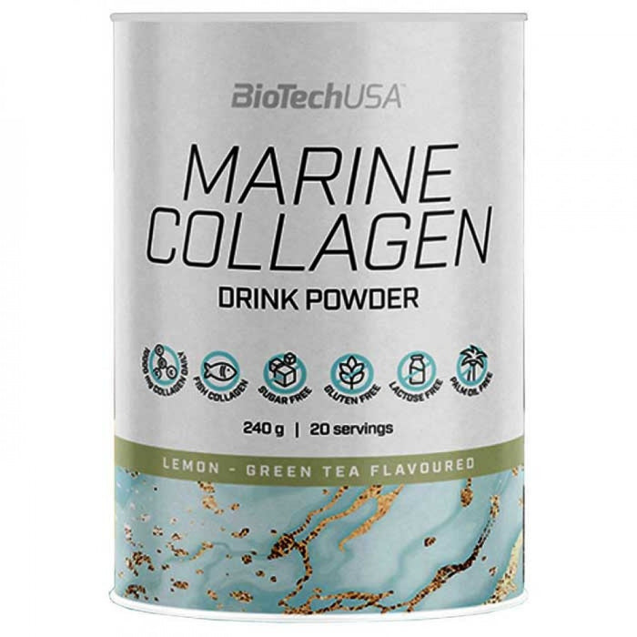 BiotechUSA Marine Collagen Drink Powder, Lemon Green Tea Flavoured, 240 gr