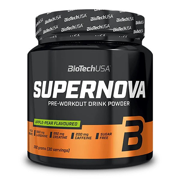 BiotechUSA Supernova, Sugar Free Pre-Workout Powder, Apple-Pear Flavoured , 282 gr