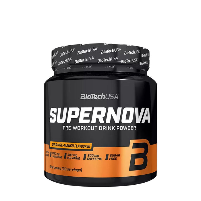 BiotechUSA Supernova, Sugar Free Pre-Workout Powder, Orange-Mango Flavoured , 282 gr