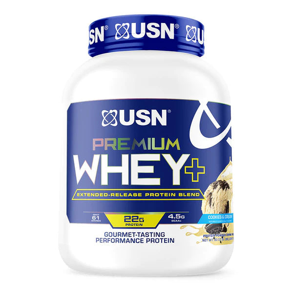 USN Premium Whey+ Protein Blend Shake, Cookies & Cream Flavor, 5 lbs