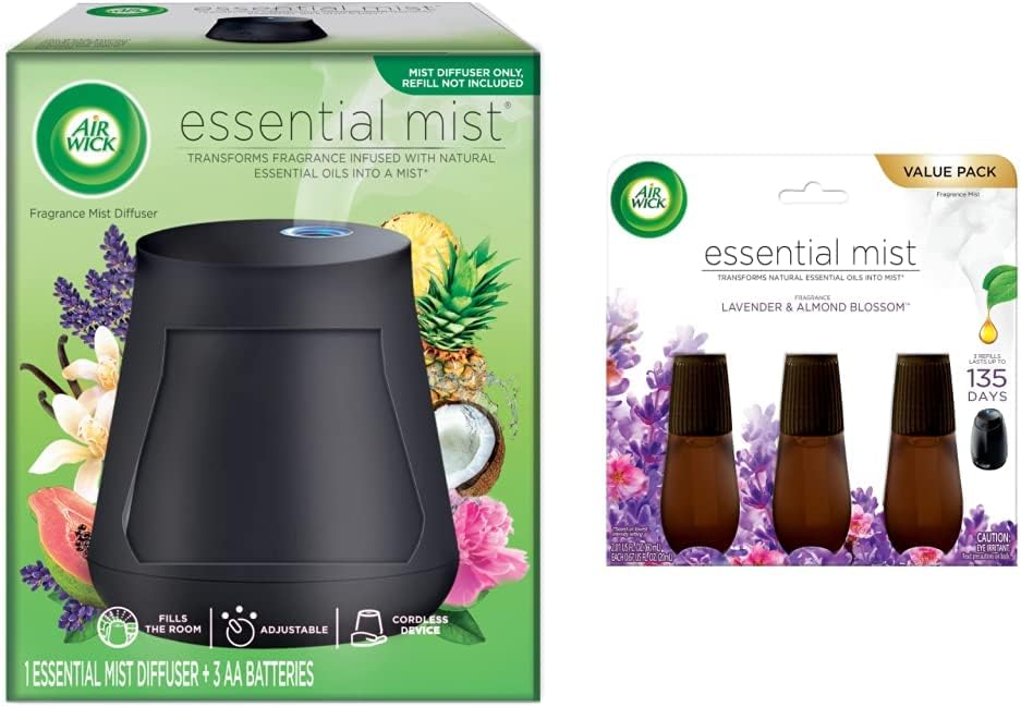 Air Wick Essential Mist Diffuser Variety Pack, 3 + 1 Set