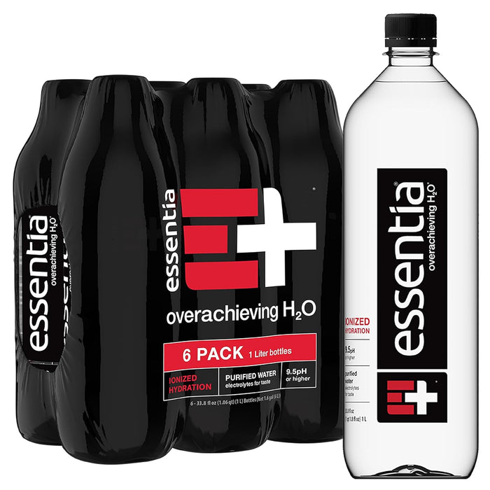 Essentia Bottled Water, 6-Pack , 6 x 1 L