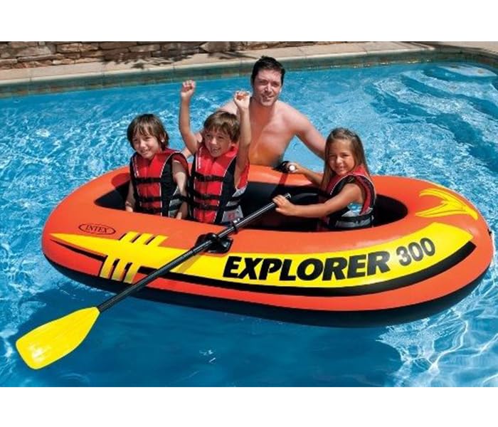 Intex Inflatable VWretails Explorer 300, 3 Person Inflatable Boat, 1 pc
