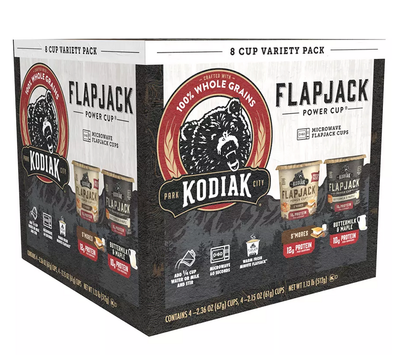 Kodiak Flapjack Power Cup, Variety Pack , 8 ct