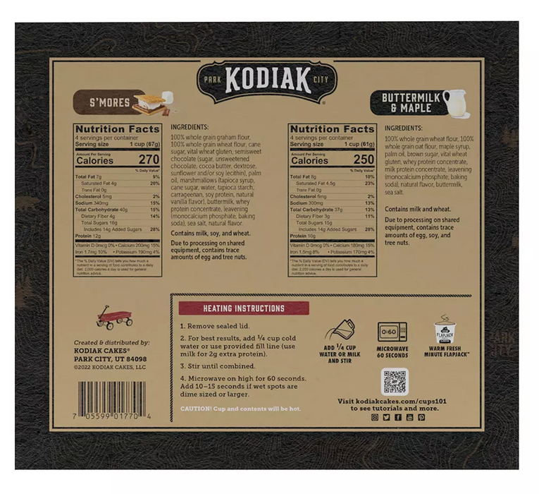 Kodiak Flapjack Power Cup, Variety Pack , 8 ct