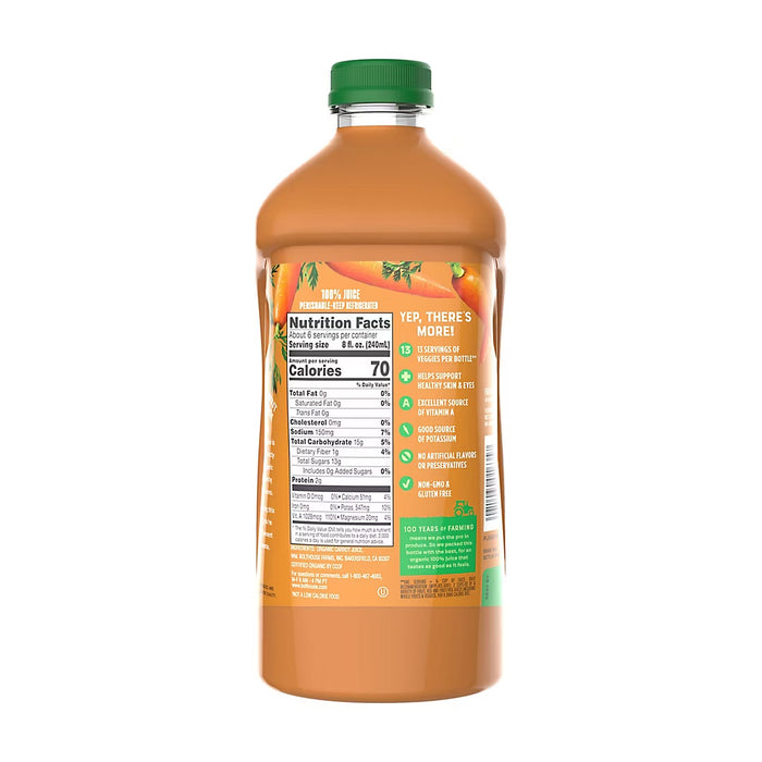 Bolthouse Farms Organics 100% Carrot Juice, 52 oz