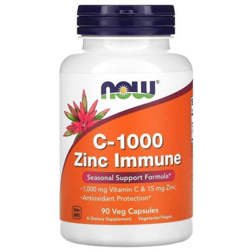 NOW Supplements C-1000 Zinc Immune, 90 Veg Capsules , 90 ct