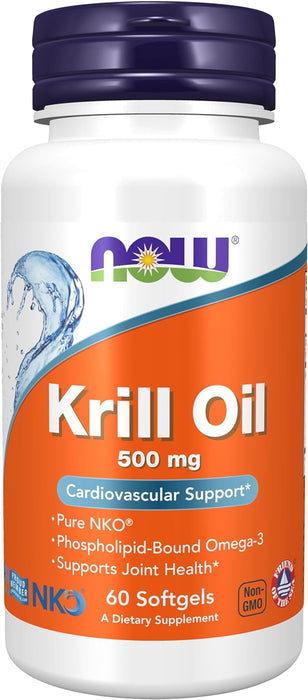 Now Supplements Krill Oil 500MG Softgels , 60 ct