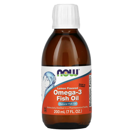 Now Supplements Omego-3 Fish Oil, Lemon Flavored Liquid, 200 ml