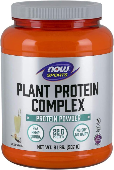 Now Sports Nutrition, Plant Protein Complex 22 g, Creamy Vanilla Powder, 2-Pound, 2 lbs