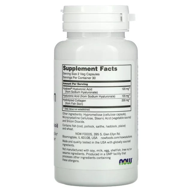 Now Foods Solutions, Hydration Rescue with Hyabest Hyaluronic Acid, 60 Veg Capsules, 60 ct