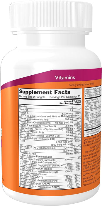 Now Supplements, Liquid Multi Gels with Lutein and Lycopene, plus Flax Seed Oil, 60 Softgels, 60 ct