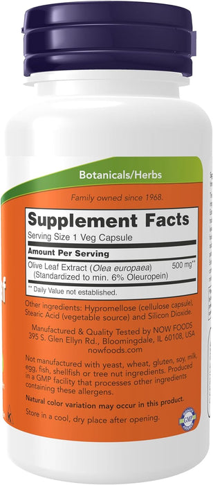 Now Supplements, Olive Leaf Extract 500 mg, Free Radical Scavenger, 60 Veg Capsules, 60 ct