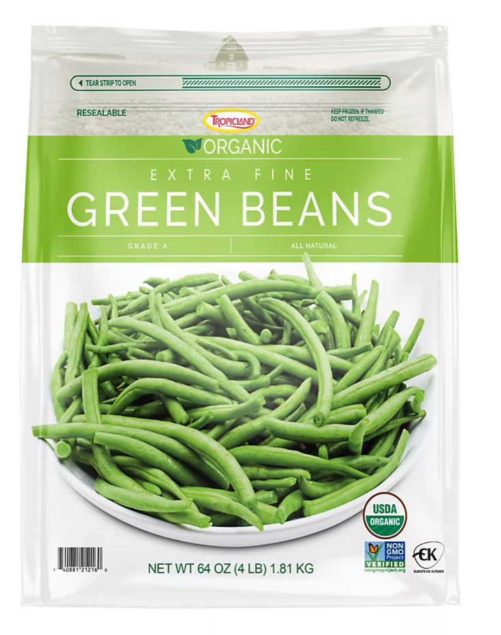 Tropicland Organic Green Beans, 4 lbs