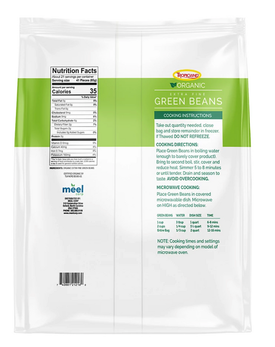 Tropicland Organic Green Beans, 4 lbs