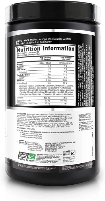 Optimum Nutrition Essential Amino Energy, Orange Flavor , 270 gr