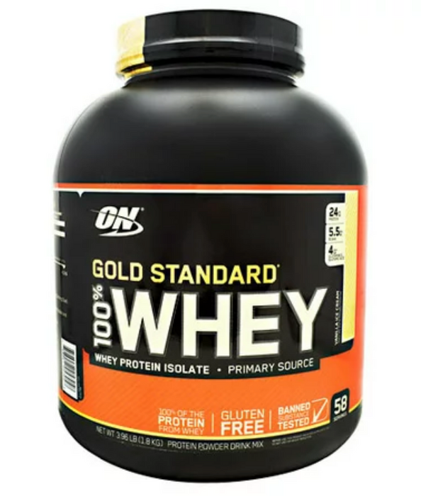 Optimum Nutrition Gold Standard Whey 100% Protein Powder, Vanilla Ice Cream Flavor , 3.9 lbs