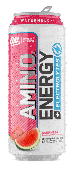 Optimal Nutrition Amino Energy + Electrolytes Sparkling Drink, Watermelon Flavor, 355 ml