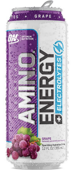 Optimal Nutrition Amino Energy + Electrolytes Sparkling Drink, Grape Flavor, 355 ml