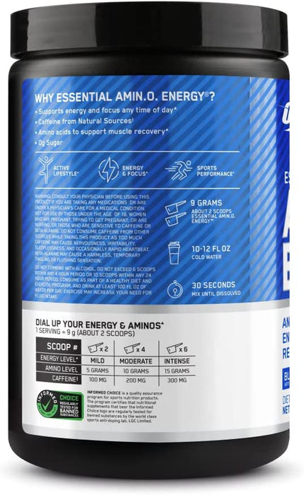 Optimum Nutrition Essential Amino Energy, Blueberry Lemonade Flavor , 270 gr