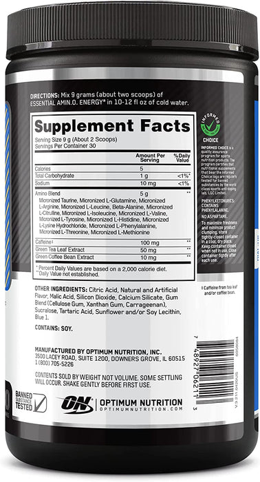 Optimum Nutrition Essential Amino Energy, Blueberry Lemonade Flavor , 270 gr