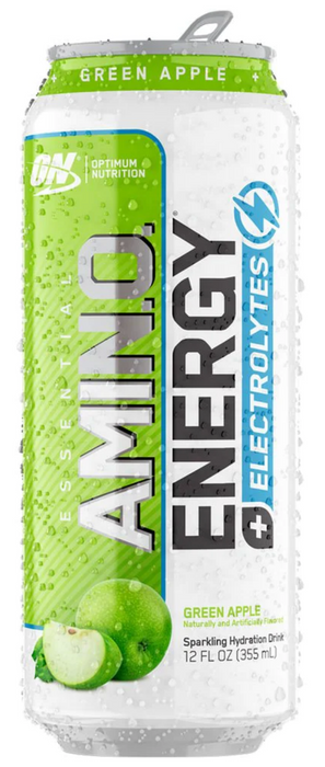 Optimal Nutrition Amino Energy + Electrolytes Sparkling Drink, Green Apple Flavor , 355 ml