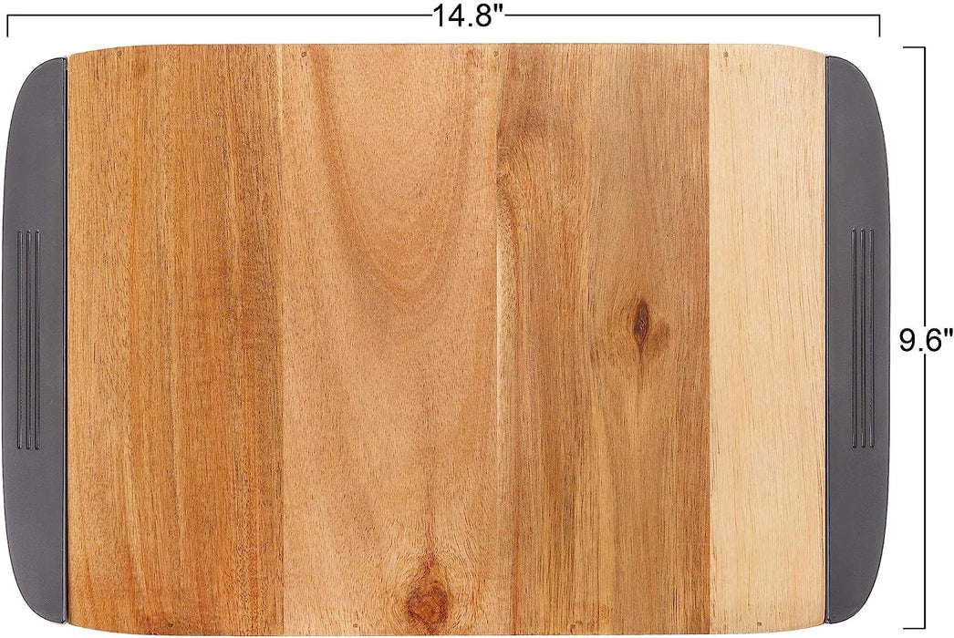 Glad Acacia Wood Cutting Board with Slide Out Trays, 1 pc