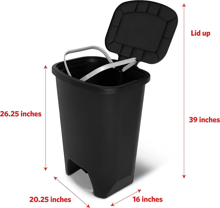 Glad 20-Gallon Extra Capacity Plastic Step Trash Can with CloroxTM Odor Protection, 1 pc