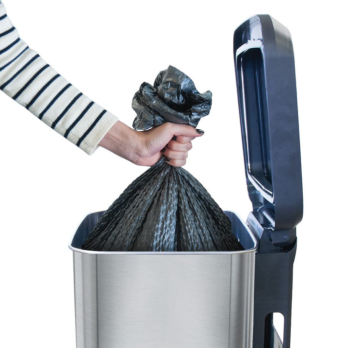 Glad Stainless Steel Trash Can with Clorox Odor Protection, Touchless Metal Kitchen Garbage Bin with Soft Close Lid and Waste Bag Roll Holder, 20 Gallon, Motion Sensor, 20 gl