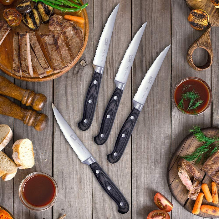 Glad 4-Piece Steak Knife Set with Pakkawood Handles, 4 pcs