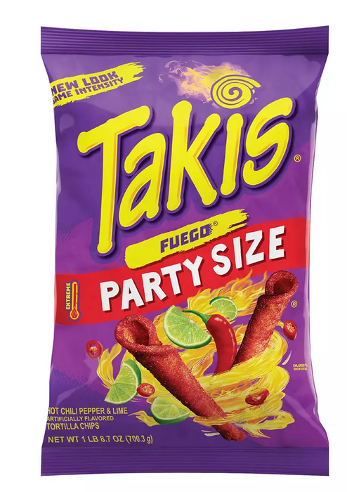 Takis Fuego Hot Chili Pepper & Lime Tortilla Chips, 24.7 oz