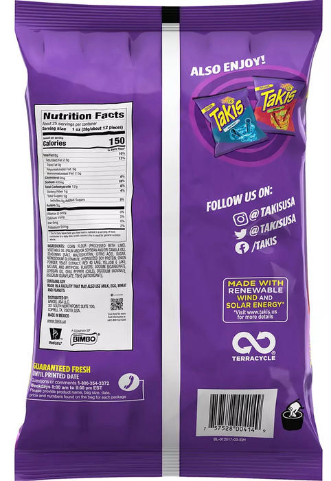 Takis Fuego Hot Chili Pepper & Lime Tortilla Chips, 24.7 oz