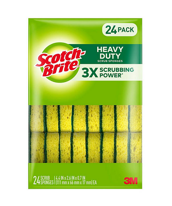 Scotch Brite Heavy Duty Scrub Sponge, 24 PACK